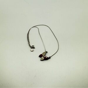 Pierre Cardin Silver Necklace with Brown Accent Pendant